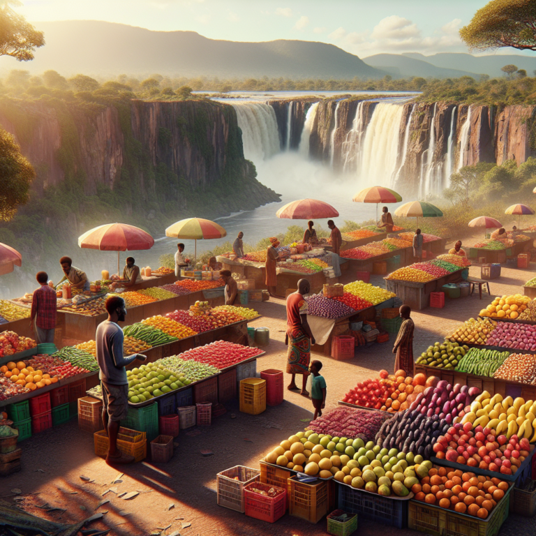 Seasonal fruit stalls in Victoria Falls